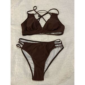 NEW Bikini Set Criss Cross Back 2 Pc Bathing Suit  S